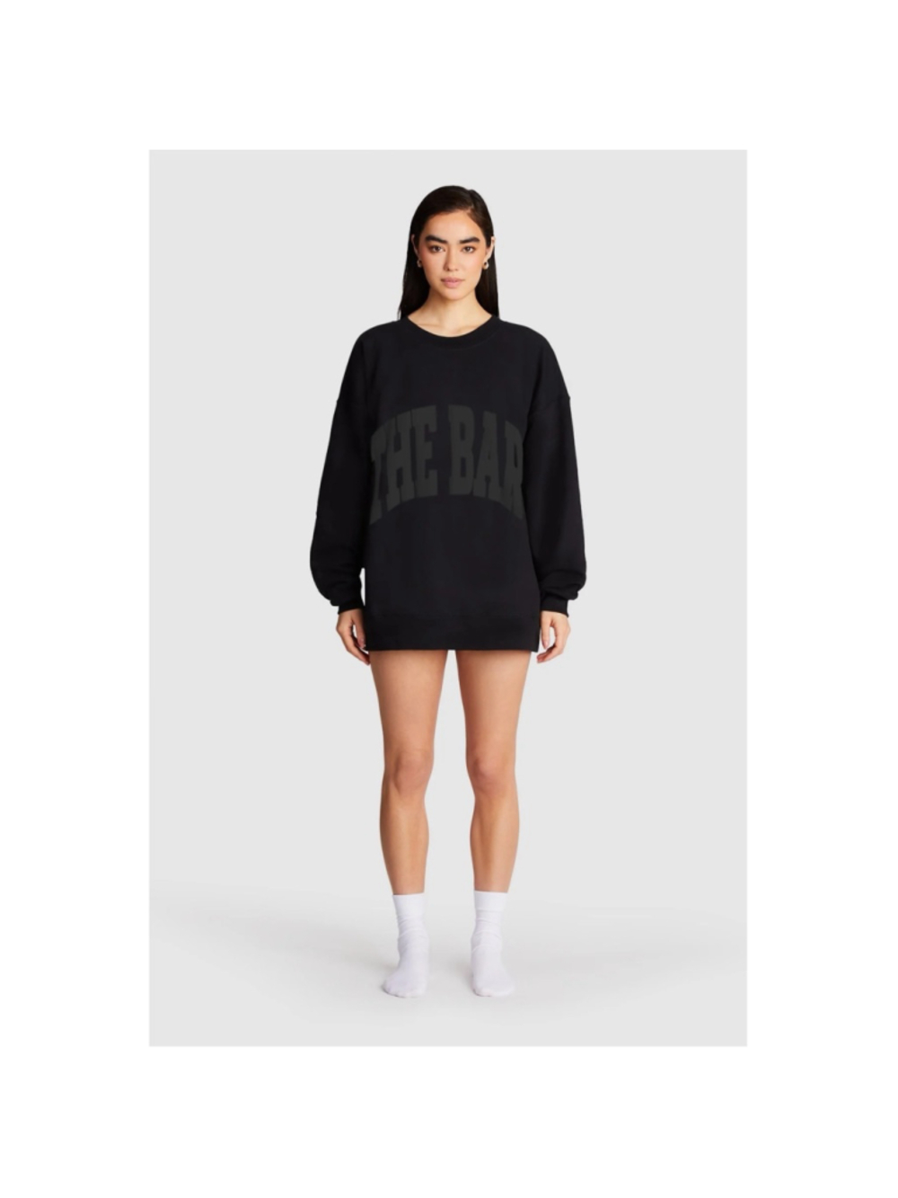 The Bar Black Crewneck Sweatshirt Women’s Medium Oversized Graphic Pullover